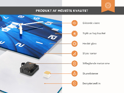 Väggklocka fyrkantig Bambu stenar