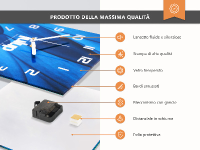 Väggklocka fyrkantig Kalciumkarbonat