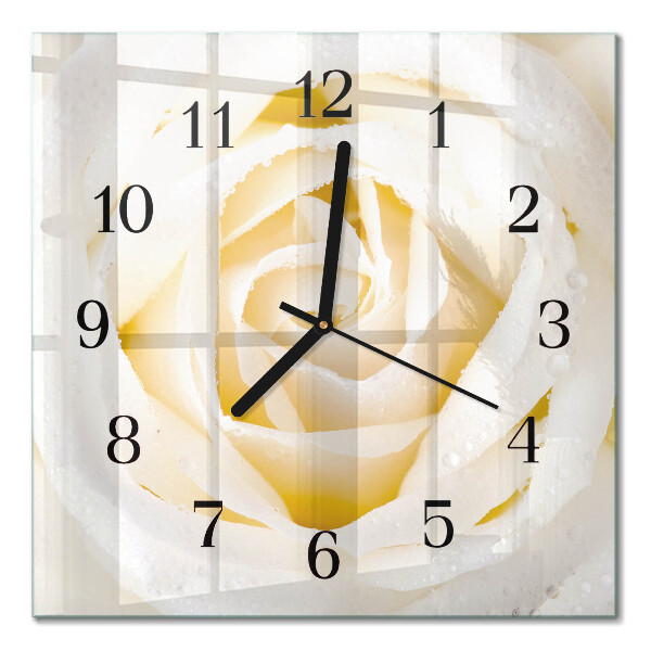 Väggklocka fyrkantig Ros