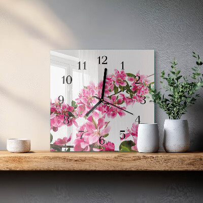 Glasklocka fyrkant Blommor