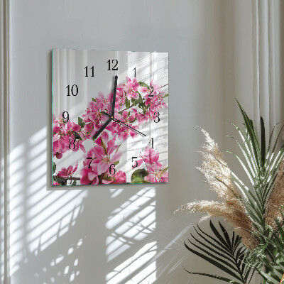 Glasklocka fyrkant Blommor