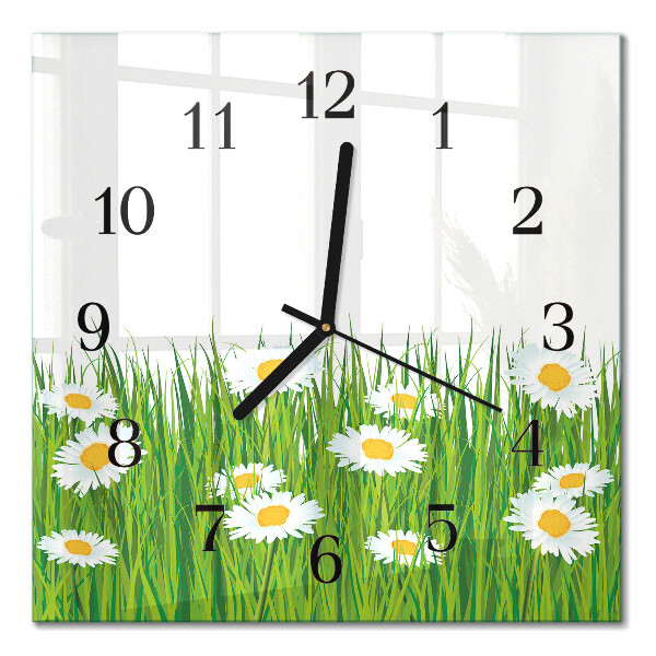 Glasklocka fyrkant Daisy