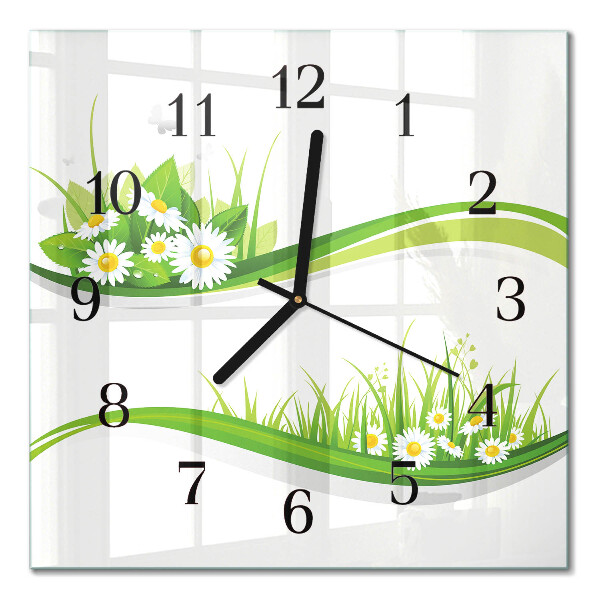Glasklocka fyrkant Daisy