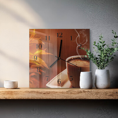 Glasklocka fyrkant Kaffe