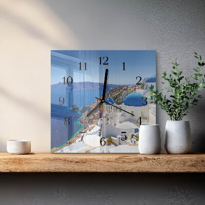 Väggklocka fyrkantig Santorini