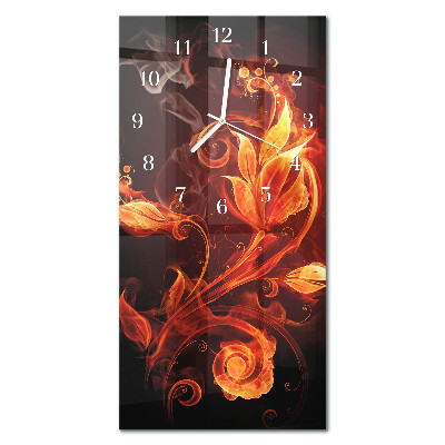 Vertikal klocka i glas Abstrakta blommor