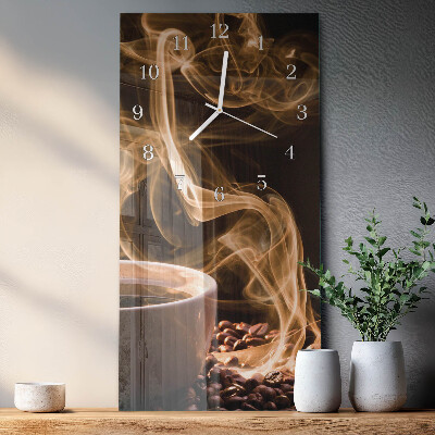 Vertikal klocka i glas En kopp kaffe