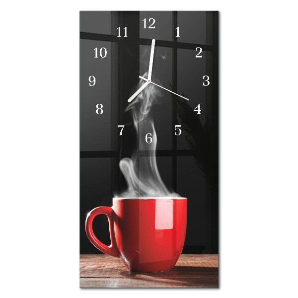 Vertikal klocka i glas En kopp kaffe