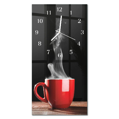 Vertikal klocka i glas En kopp kaffe