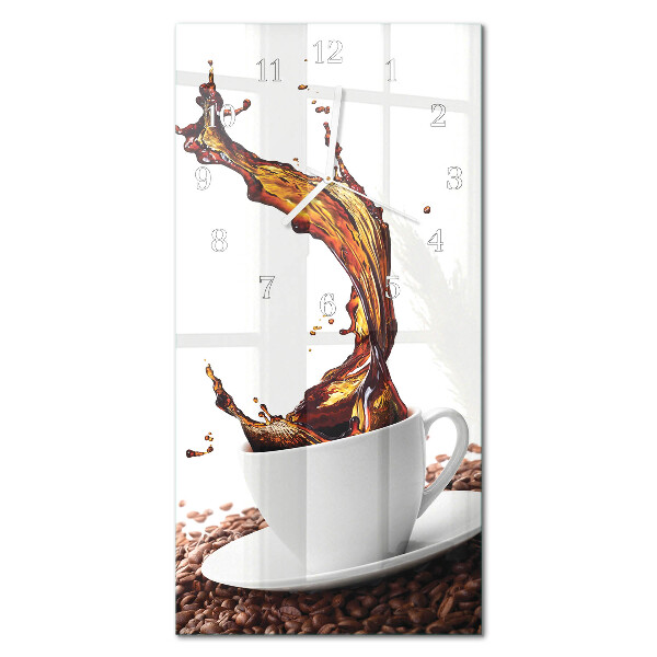 Vertikal rektangulär klocka En kopp kaffe