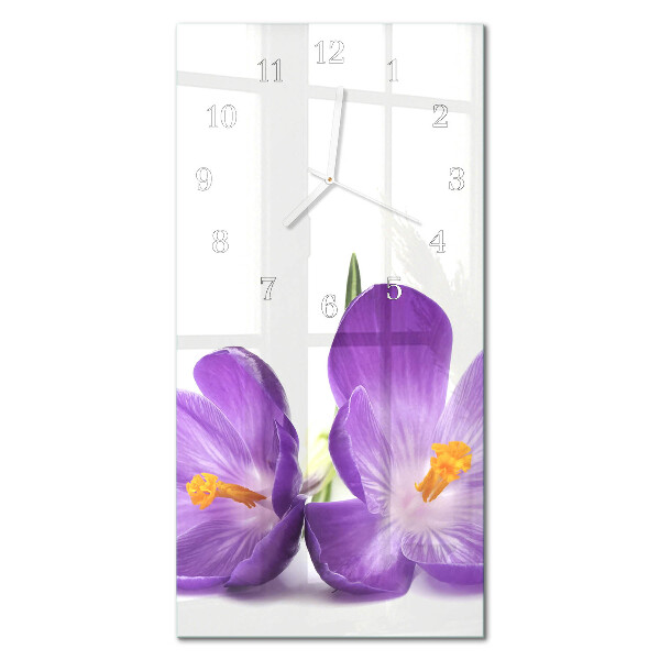 Vertikal rektangulär klocka Blomma