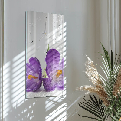 Vertikal rektangulär klocka Blomma