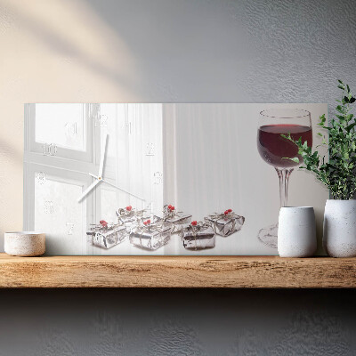 Horisontell rektangulär klocka Vinbägare