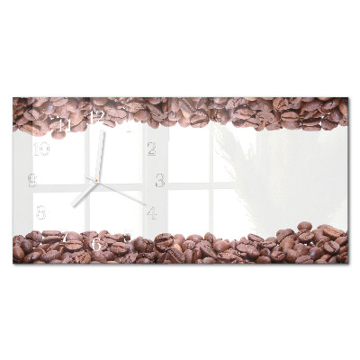 Horisontell rektangulär klocka Kaffebönor