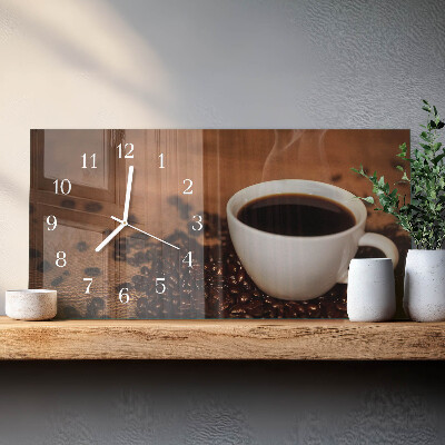 Horisontell rektangulär glasklocka Varm kaffeinfusion