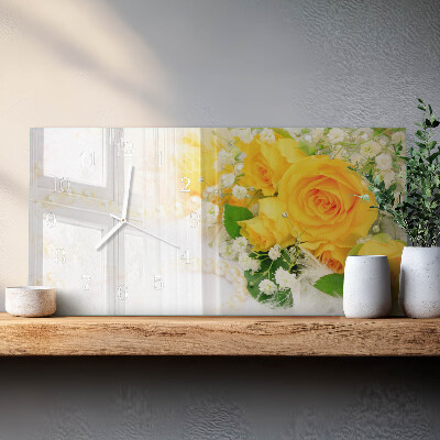 Horisontell rektangulär glasklocka Blomma