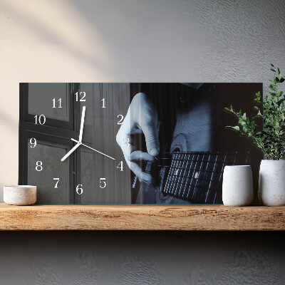 Horisontell rektangulär glasklocka Musikalisk gitarrist