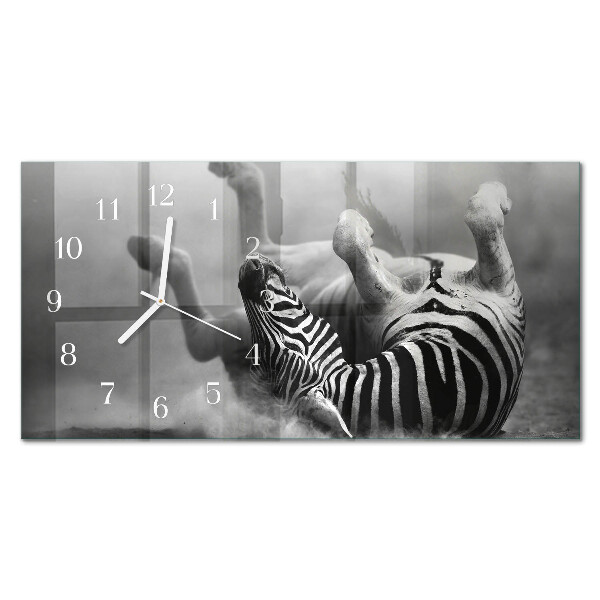 Horisontell rektangulär klocka Afrikansk zebra