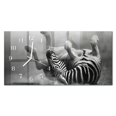 Horisontell rektangulär klocka Afrikansk zebra