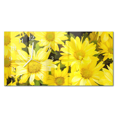 Horisontell rektangulär klocka Gula blommor