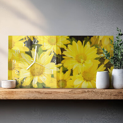 Horisontell rektangulär klocka Gula blommor