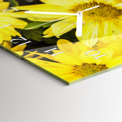 Horisontell rektangulär klocka Gula blommor