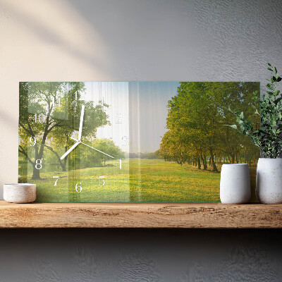 Horisontell rektangulär klocka Grön natur