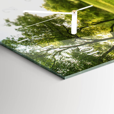 Horisontell rektangulär klocka Grön natur