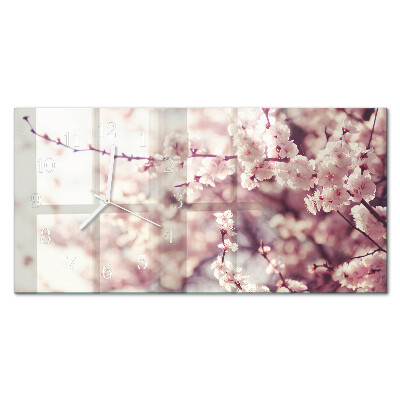 Horisontell rektangulär klocka Körsbärsblommor
