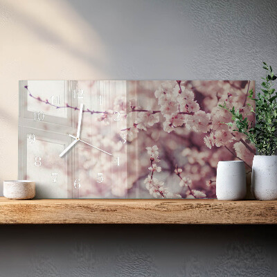 Horisontell rektangulär klocka Körsbärsblommor