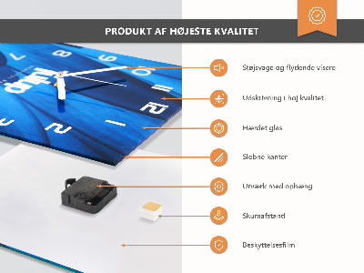 Vertikal rektangulär glasklocka Metallabstraktion