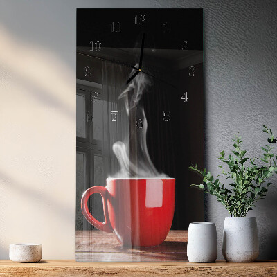 Vertikal rektangulär glasklocka En kopp kaffe