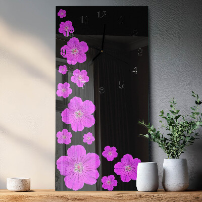 Klocka rektangulär Blommor