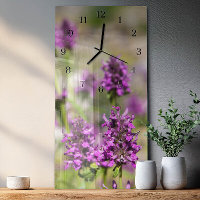 Klocka rektangulär Blommor