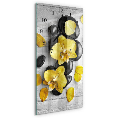 Vertikal rektangulär glasklocka Blommor Stenar