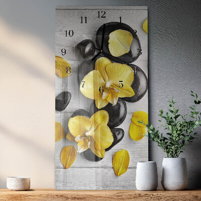 Vertikal rektangulär glasklocka Blommor Stenar