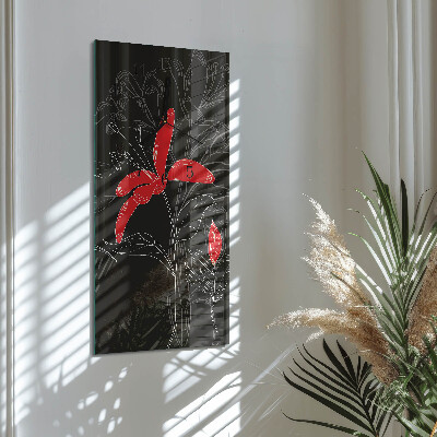 Klocka rektangulär Blommor