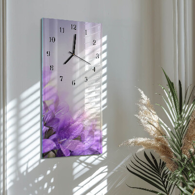 Klocka rektangulär Lila blommor