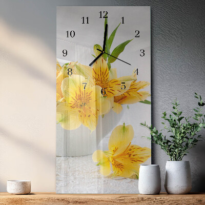 Klocka rektangulär Gula blommor
