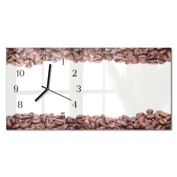 Horisontell klocka i glas Kaffebönor