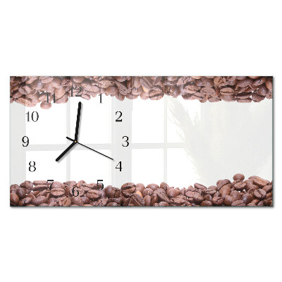 Horisontell klocka i glas Kaffebönor