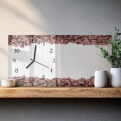 Horisontell klocka i glas Kaffebönor