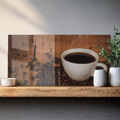 Horisontell klocka i glas Varm kaffeinfusion