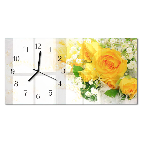 Horisontell klocka i glas Blomma
