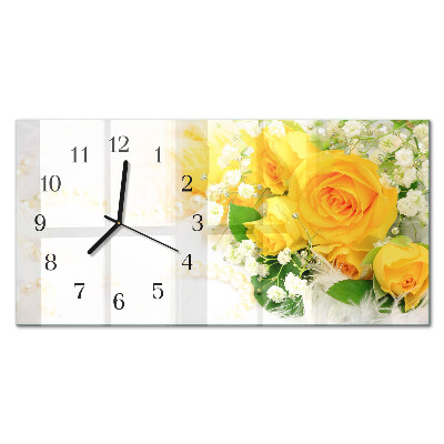 Horisontell klocka i glas Blomma