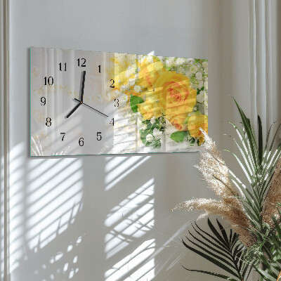 Horisontell klocka i glas Blomma