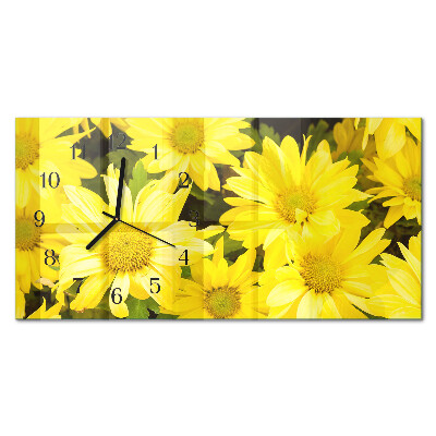 Horisontell klocka i glas Gula blommor