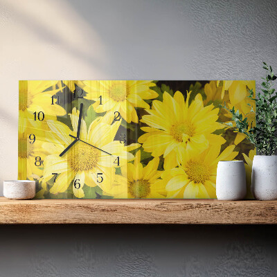 Horisontell klocka i glas Gula blommor