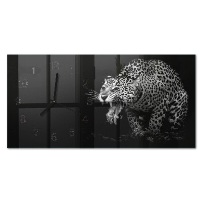 Horisontell rektangulär glasklocka Amerikansk jaguar