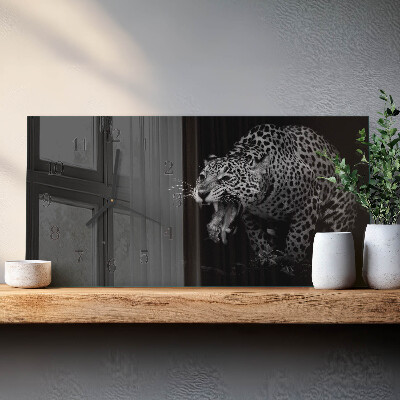 Horisontell rektangulär glasklocka Amerikansk jaguar